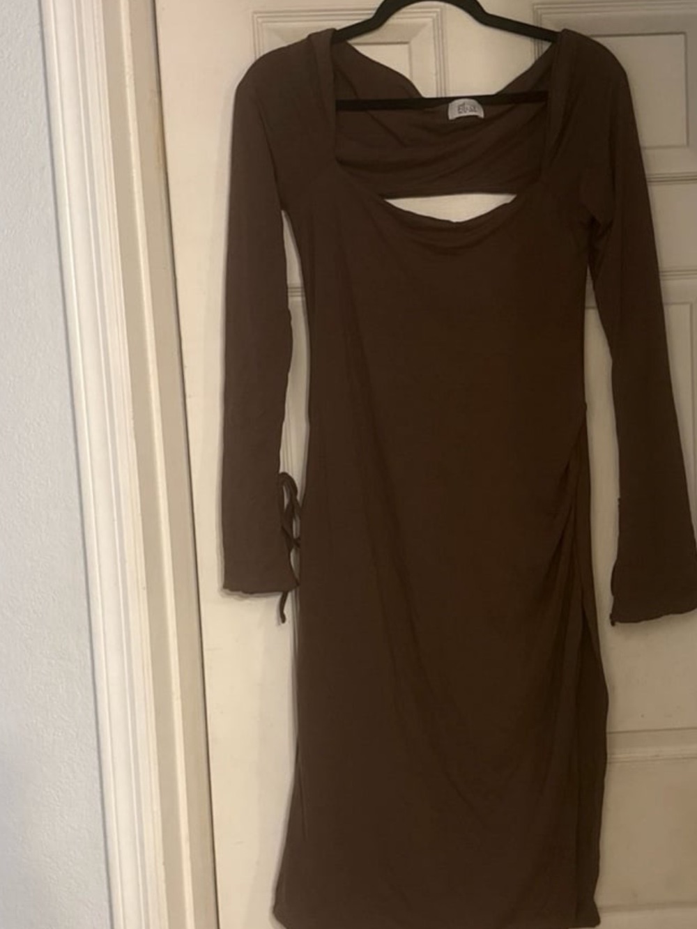 Brand New Oh Polly Square neck brown dress Women’s Size 12